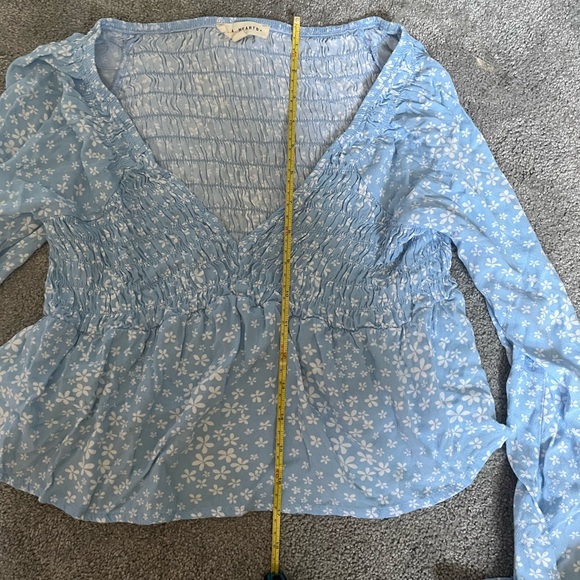 Pacsun Light Blue Floral Blouse - Picture 6 of 9